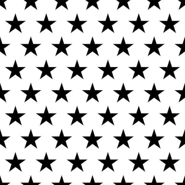 black stars on a white pattern background