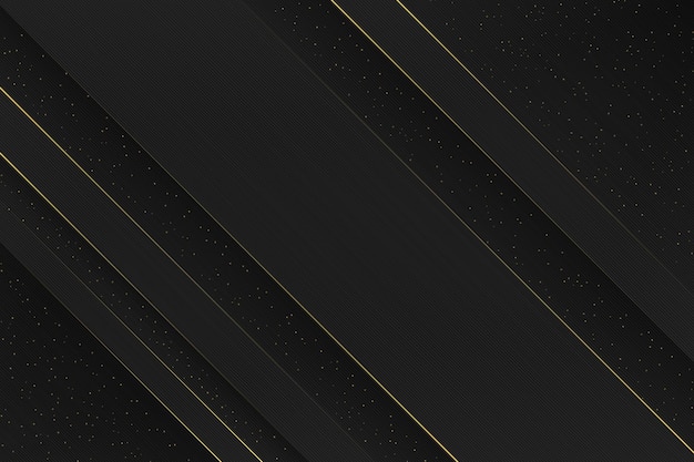 Black stripes with gold motion lines background with glitter effects