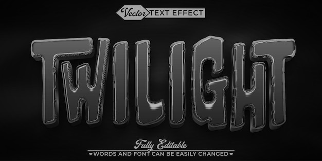 Black Twilight Vector Editable Text Effect Template