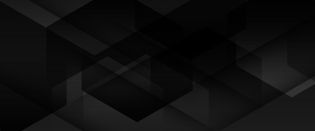 Black vector abstract geometric shapes banner For cover design book design poster cd cover flyer website backgrounds or advertising