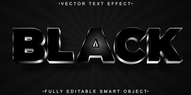 black vector fully editable smart object text effect
