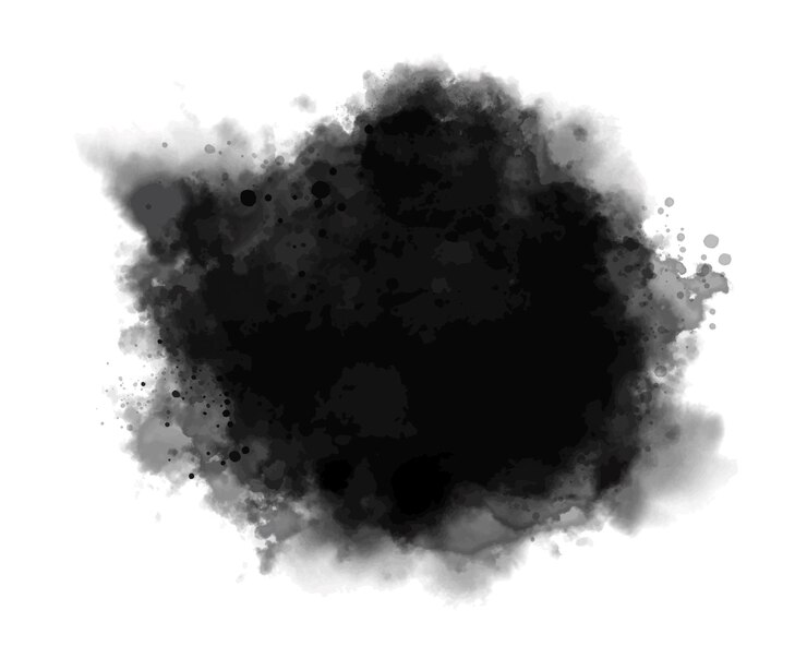 Black watercolor on white background vector illustration