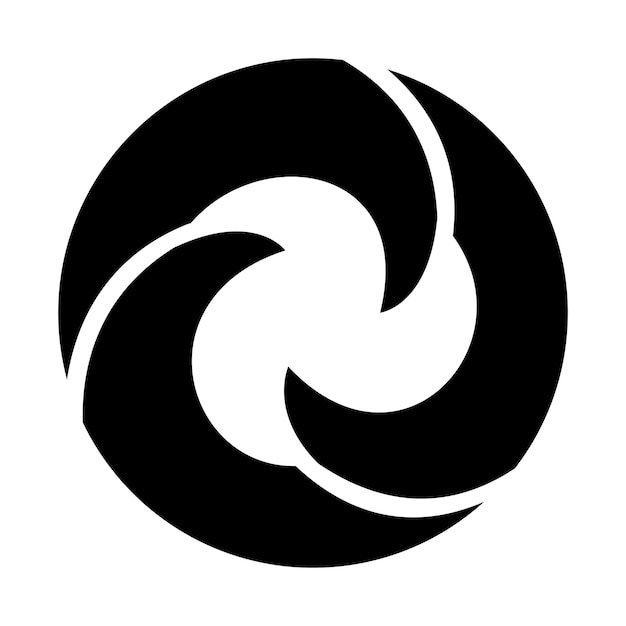 Black Wave Shaped Letter O Icon