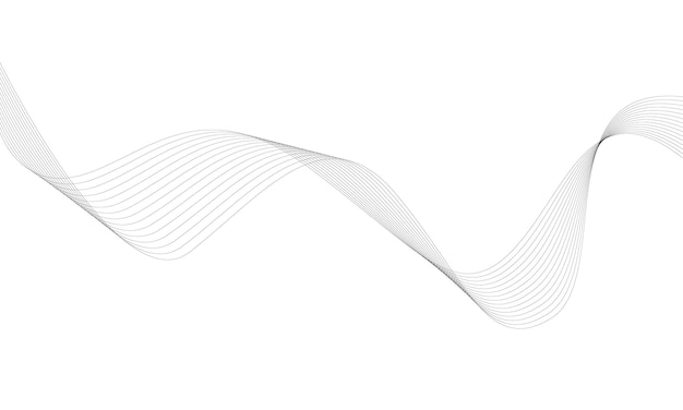 Black wavy lines art vector illustration
