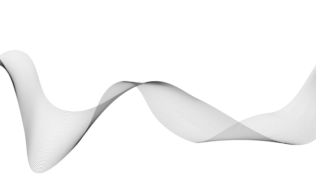 Black Wavy Lines Isolated on White Abstract Background Design abstract wave background vector