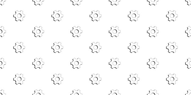 black white gears seamless pattern