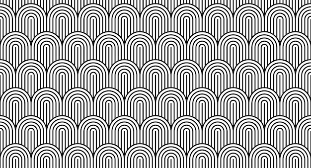 black white oriental geometric seamless pattern