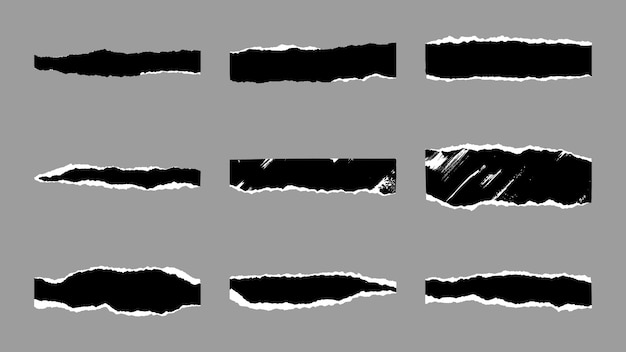 Black amp White Ripped Paper Pieces
