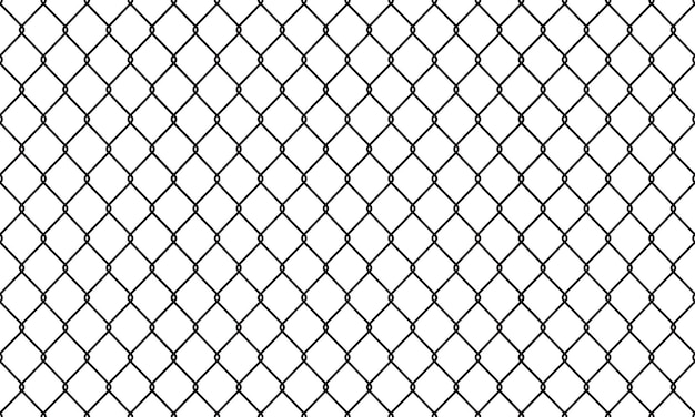 Black wire mesh fence on a white background