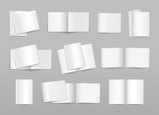 Blank flying magazine cover, book, booklet, brochure