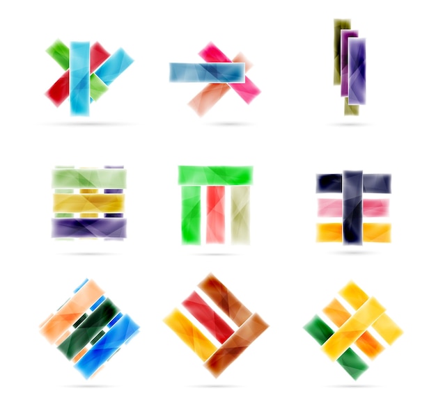 Blank glossy stripes for infographic layout Vector collection