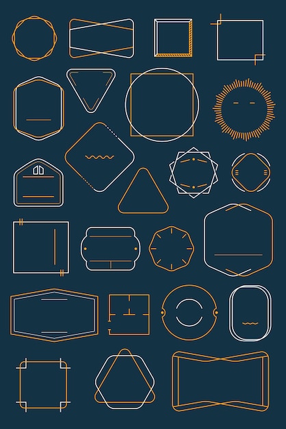 Blank minimal badge design vector set