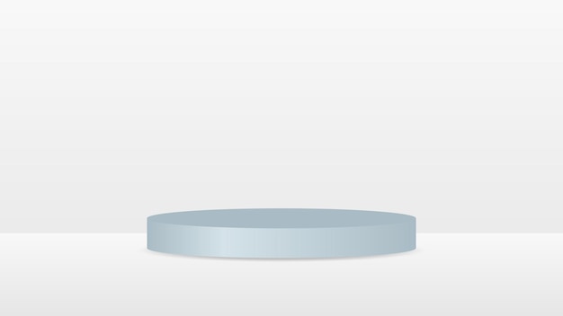 blank pedestal. grey circular podium for luxury product advertising display on color background