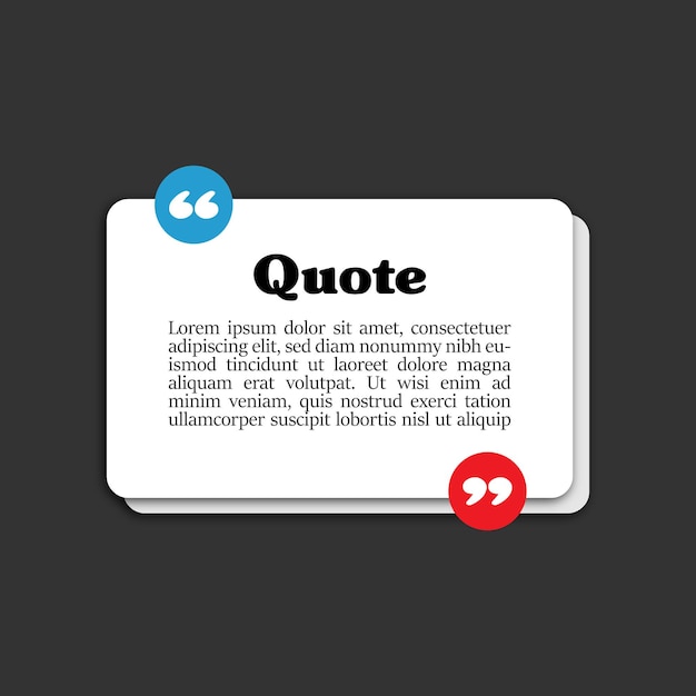 Blank quotes or testimonial template
