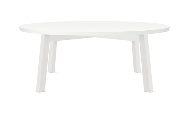 Blank round table  , isolated on white background.  illustrtaion