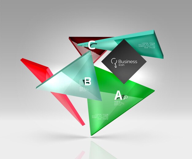 Blank triangle layout business template infographic background Vector background for workflow layout diagram number options or web design