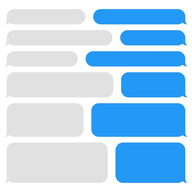 blank vector message bubbles chat or messenger speech bubble sms text frame short message sending