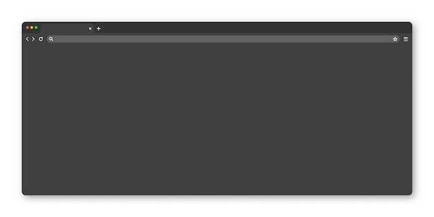 blank web browser window with tab toolbar and search field modern website internet page in flat style browser mockup for computer tablet and smartphone dark mode vector illustration