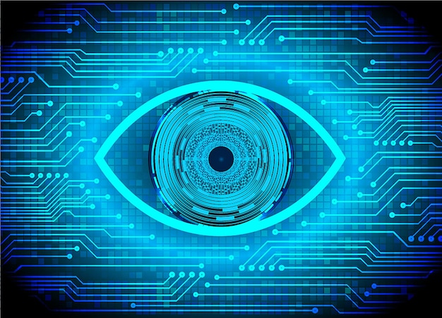 Blåögd cyberkrets framtida teknikkoncept bakgrund