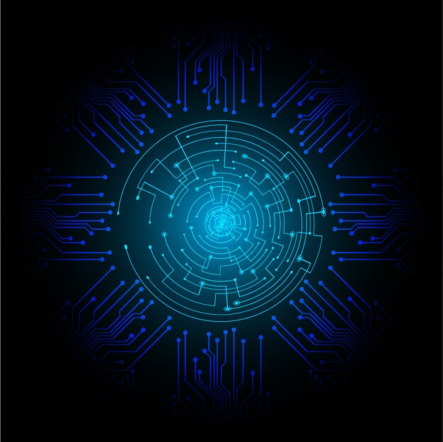Blåøjet cyberkredsløb, fremtidsteknologi, konceptbaggrund