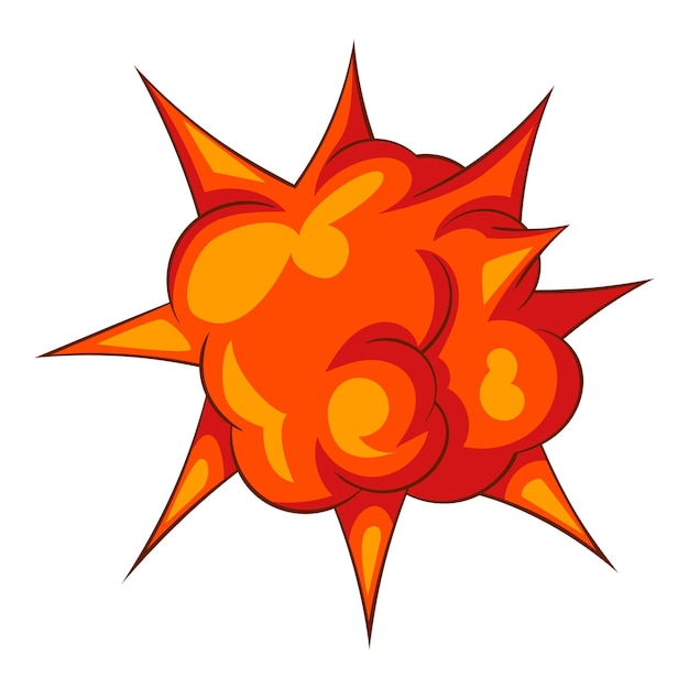 Blast with fire icon Cartoon illustration of blast with fire vector icon for web