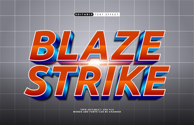 blaze strike editable text effect with a hero and powerful text effect