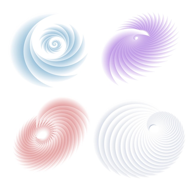 Blend Tool kullanılarak oluşturulmuş birçok ışıltılı girdabın soyut parıltılı dalgalı şeritlerinden yalıtılmış kalın vektör renkleri altın halka olan set design öğesi daire. Sunumunuz için Vektör çizimi EPS10