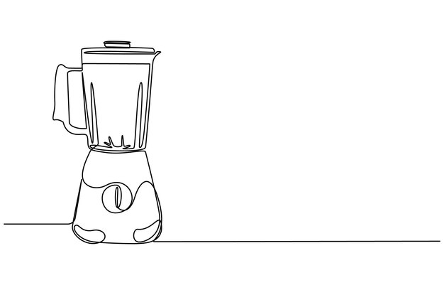 Blender Smoothie Maker Food Processor continuous one line art drawing