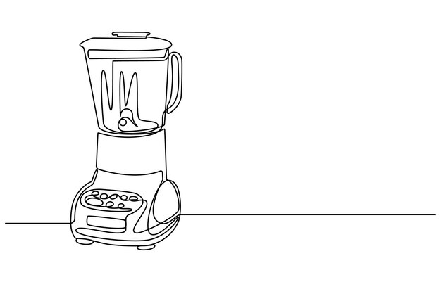 Blender Smoothie Maker Food Processor continuous one line art drawing