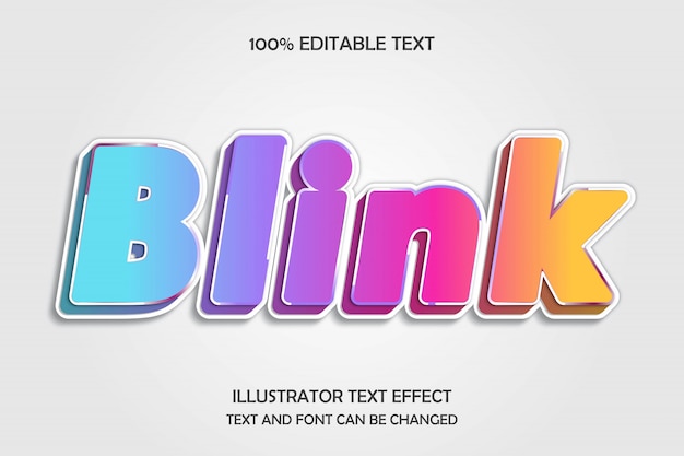 Blink, editable text effect modern shadow style