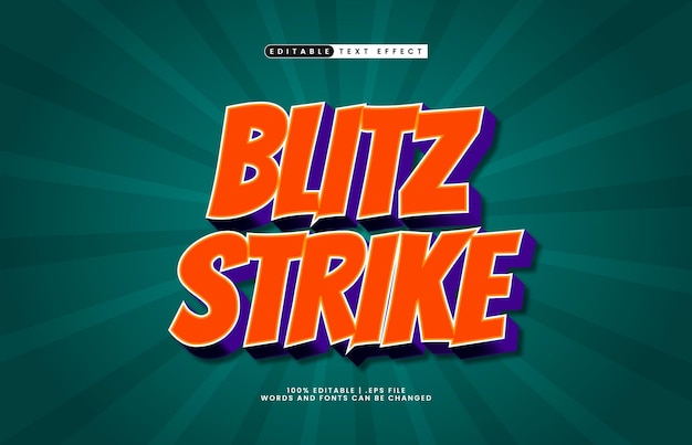blitz strike editable text effect with a joy and happy text style