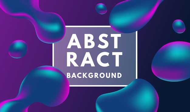 Blob fluidic 3D gradient neon abstract background