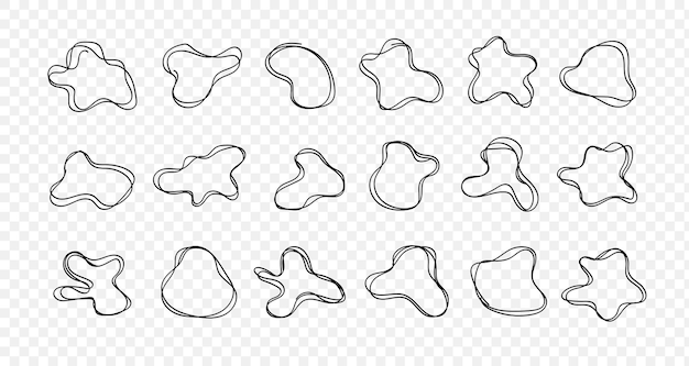 Blob shape line set vector blob for message note mark design element blob shape abstract on transparent background vector design
