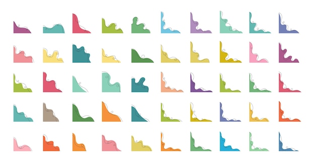 Blob Wavy Shape Corner Frame with Line