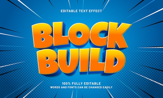 block build editable text effects with a happy and play theme