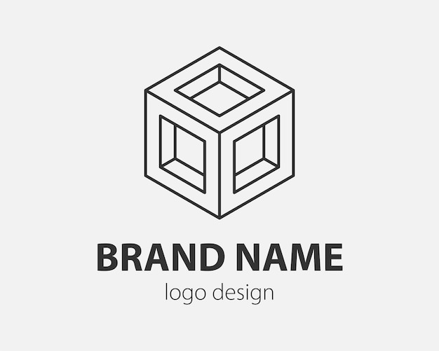 Block Logo abstrakt design Teknikkommunikation vektor mall linjär stil. Intelligens internet webb Logotyp konceptikon.