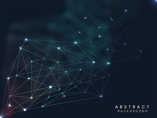 Blockchain abstrakt mönster i blå bakgrund