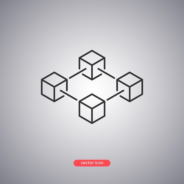 blockchain ikon monokrom vektor illustration