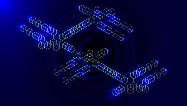 Blockchain technology fintech cryptocurrency block chain server abstract background