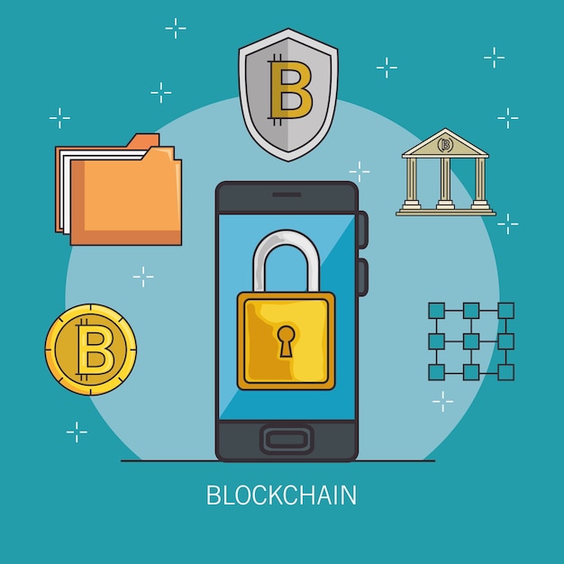 Blockchain virksomheds-ikonsæt
