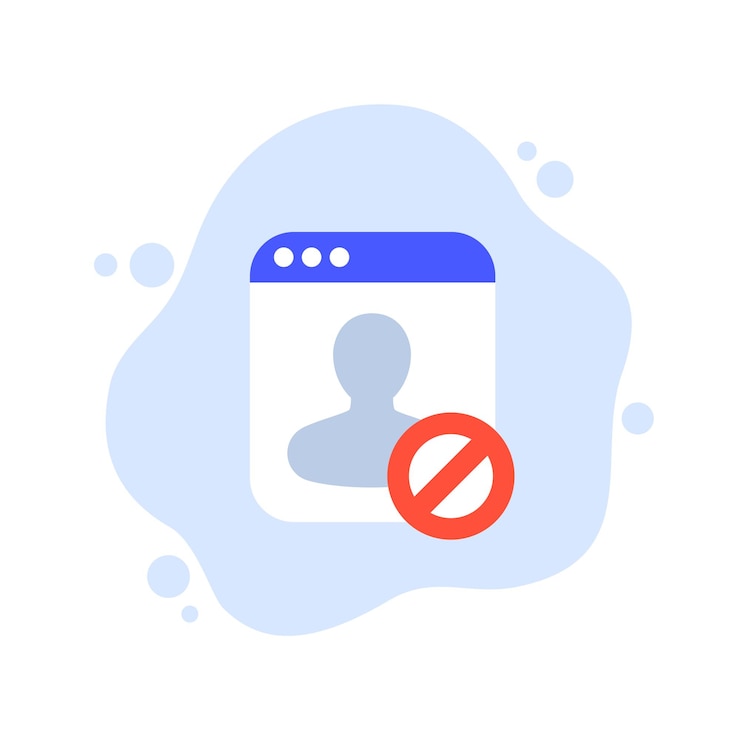 Vektör blocked user icon flat vector