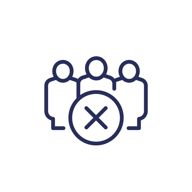 blocked users line icon, vector