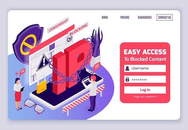 blocked web page access internet censorship bypassing isometric website design with chained ip address login