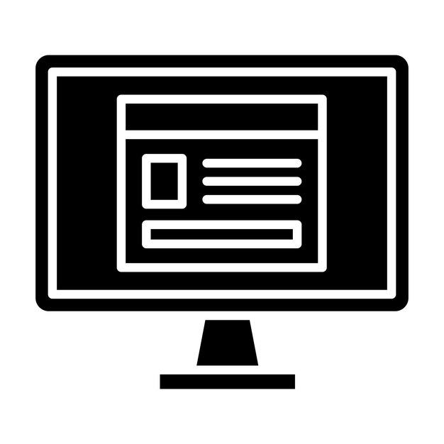Blogging Glyph Solid Black Illustration