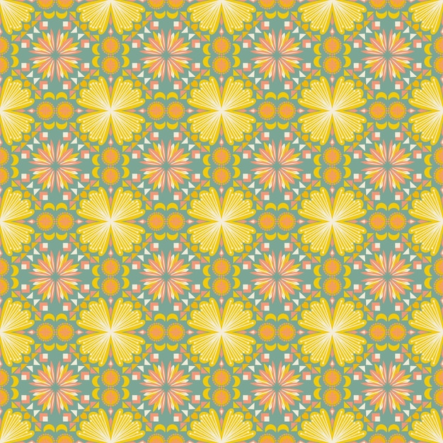 Blomstret, problemfri mønsterbaggrund – have, natur, damask, aboriginal, ornament, kunst