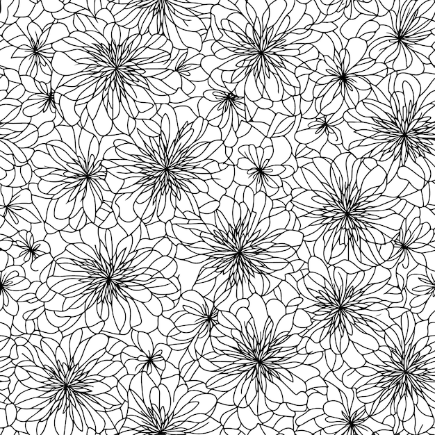 Blomstret, problemfrit mønster. Diagonale blomsterlinjer. Mønsterbaggrund. Linjemønster. Vektorillustration