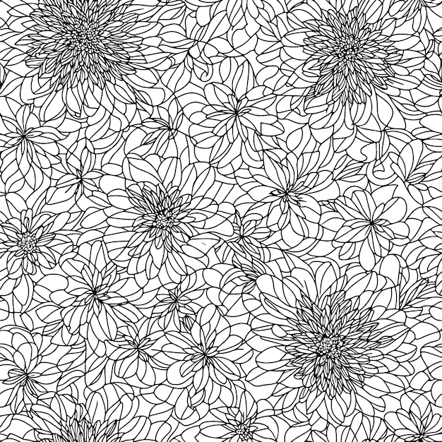 Blomstret, problemfrit mønster. Diagonale blomsterlinjer. Mønsterbaggrund. Linjemønster. Vektorillustration
