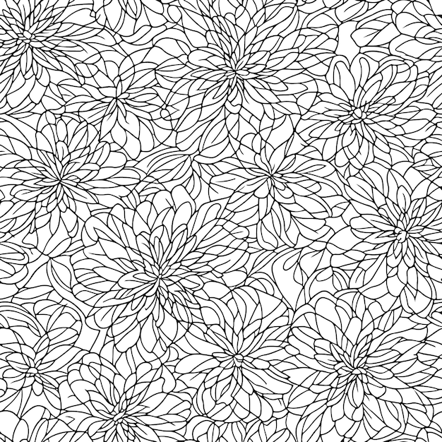 Blomstret, problemfrit mønster. Diagonale blomsterlinjer. Mønsterbaggrund. Linjemønster. Vektorillustration