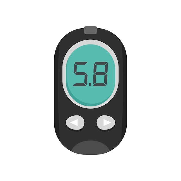 Blood glucose meter icon Flat illustration of blood glucose meter vector icon for web isolated on white