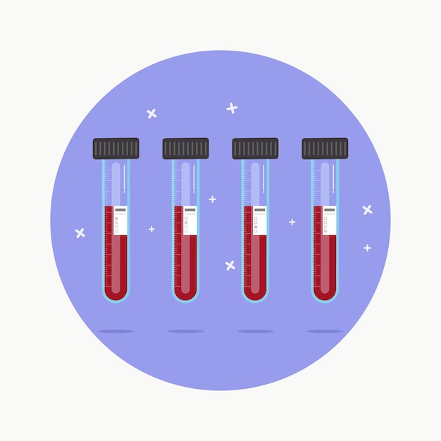blood type in tubes with labels vector illustration